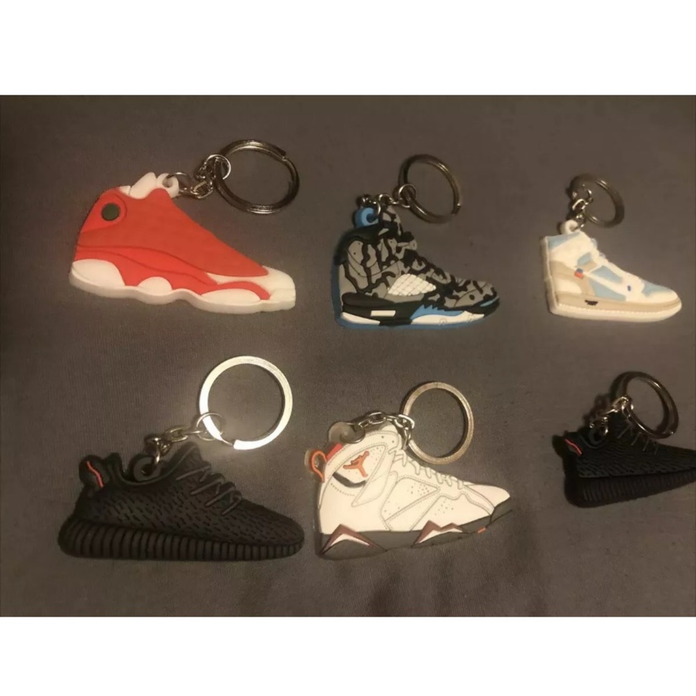 6pcs 2d shoes keychain nike air jordan adidas